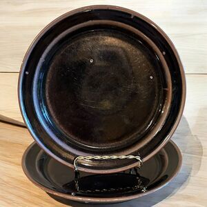 Set of 2 DANSK Salad Plates BLT Brownstone Niels Refsgaard Brown 7” Denmark